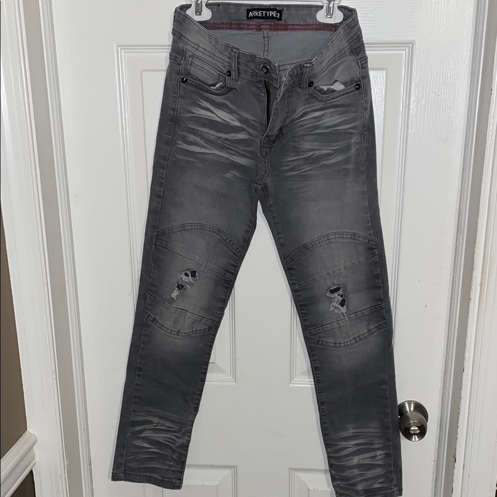 Arket Men's Charcoal Skinny Jeans